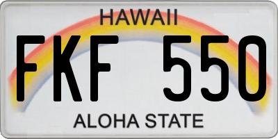 HI license plate FKF550