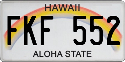 HI license plate FKF552