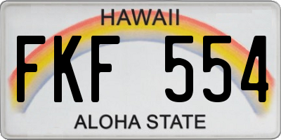 HI license plate FKF554