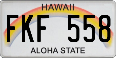 HI license plate FKF558