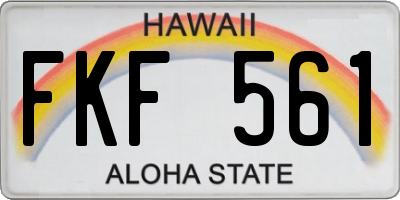 HI license plate FKF561