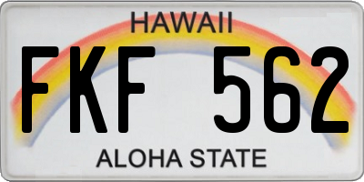 HI license plate FKF562