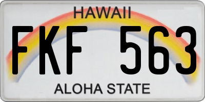 HI license plate FKF563