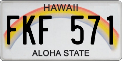 HI license plate FKF571