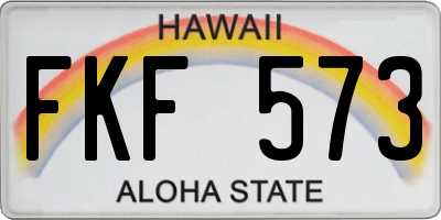 HI license plate FKF573