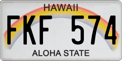 HI license plate FKF574