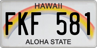 HI license plate FKF581