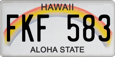 HI license plate FKF583