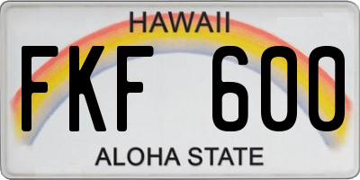 HI license plate FKF600