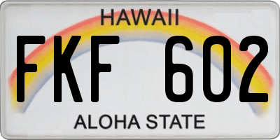 HI license plate FKF602