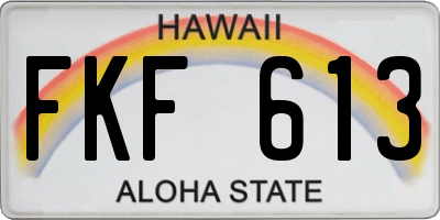 HI license plate FKF613