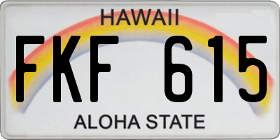 HI license plate FKF615