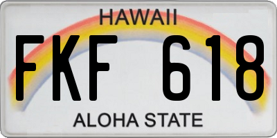 HI license plate FKF618