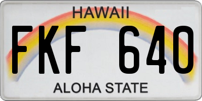 HI license plate FKF640