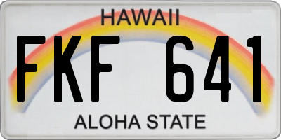 HI license plate FKF641