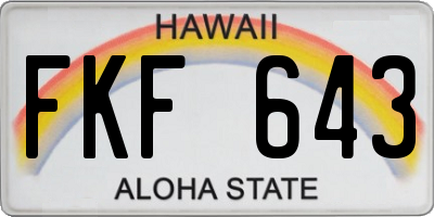 HI license plate FKF643
