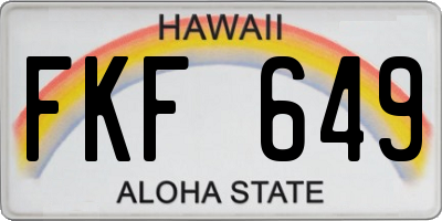 HI license plate FKF649