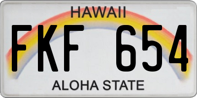 HI license plate FKF654