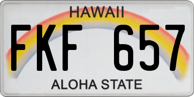 HI license plate FKF657