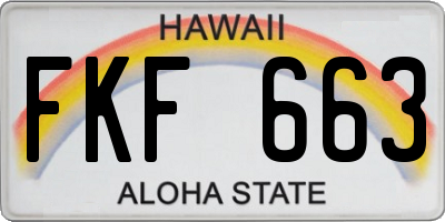 HI license plate FKF663