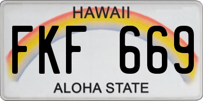 HI license plate FKF669