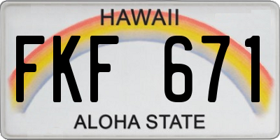 HI license plate FKF671