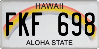 HI license plate FKF698