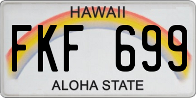 HI license plate FKF699