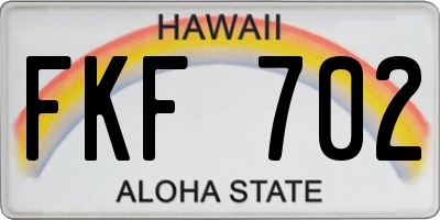 HI license plate FKF702