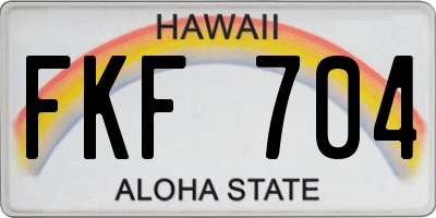 HI license plate FKF704