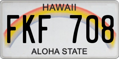 HI license plate FKF708