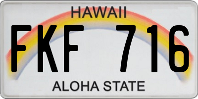 HI license plate FKF716