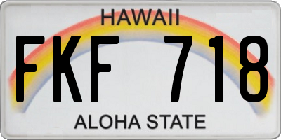 HI license plate FKF718