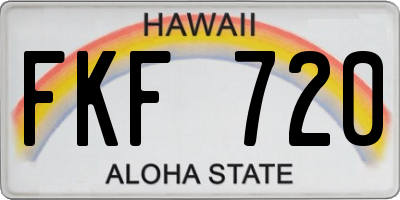 HI license plate FKF720