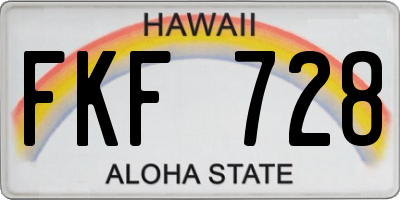 HI license plate FKF728