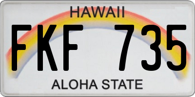 HI license plate FKF735