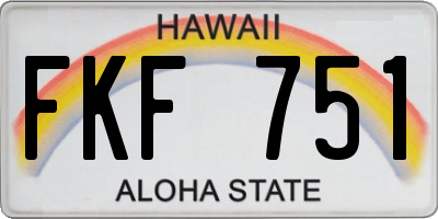 HI license plate FKF751