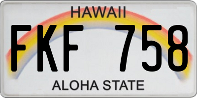 HI license plate FKF758