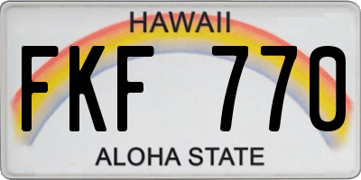 HI license plate FKF770