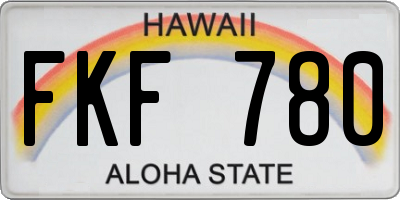 HI license plate FKF780
