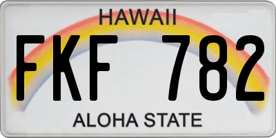 HI license plate FKF782