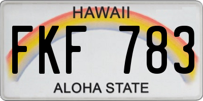 HI license plate FKF783