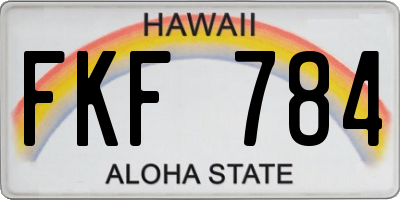 HI license plate FKF784