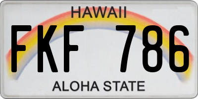 HI license plate FKF786