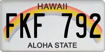 HI license plate FKF792