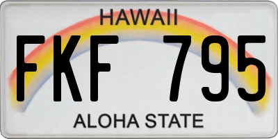 HI license plate FKF795