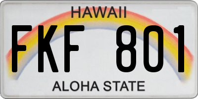 HI license plate FKF801