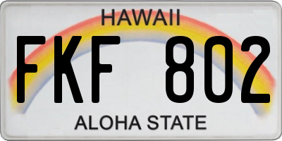 HI license plate FKF802