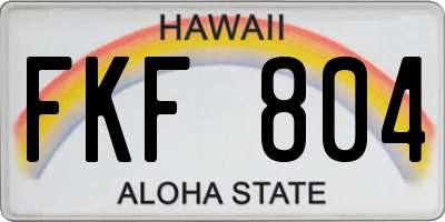HI license plate FKF804