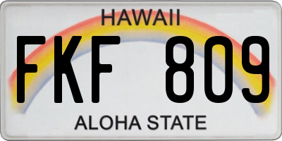 HI license plate FKF809